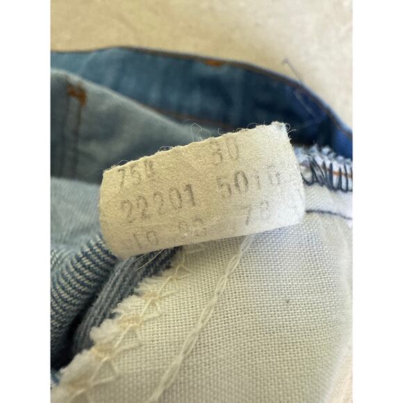 Vintage 1970s Levi’s SF 207 Wide Leg Jeans Corduroy Inlay Pockets Blue Denim - Picture 4 of 8